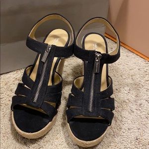 Michael Kors Berkley Weave Canvas Wedges